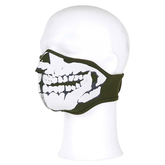 Masca Protectie Fata Neopren Skull 3D Green