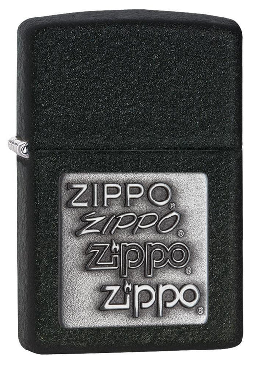 Bricheta originala Zippo Black Crackle Silver Zippo Logo