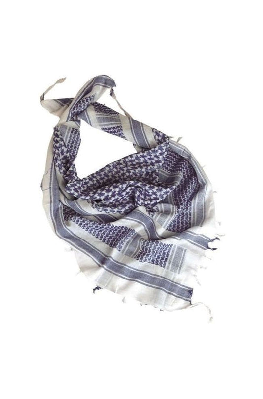 Esarfa Shemagh Alb-Albastru