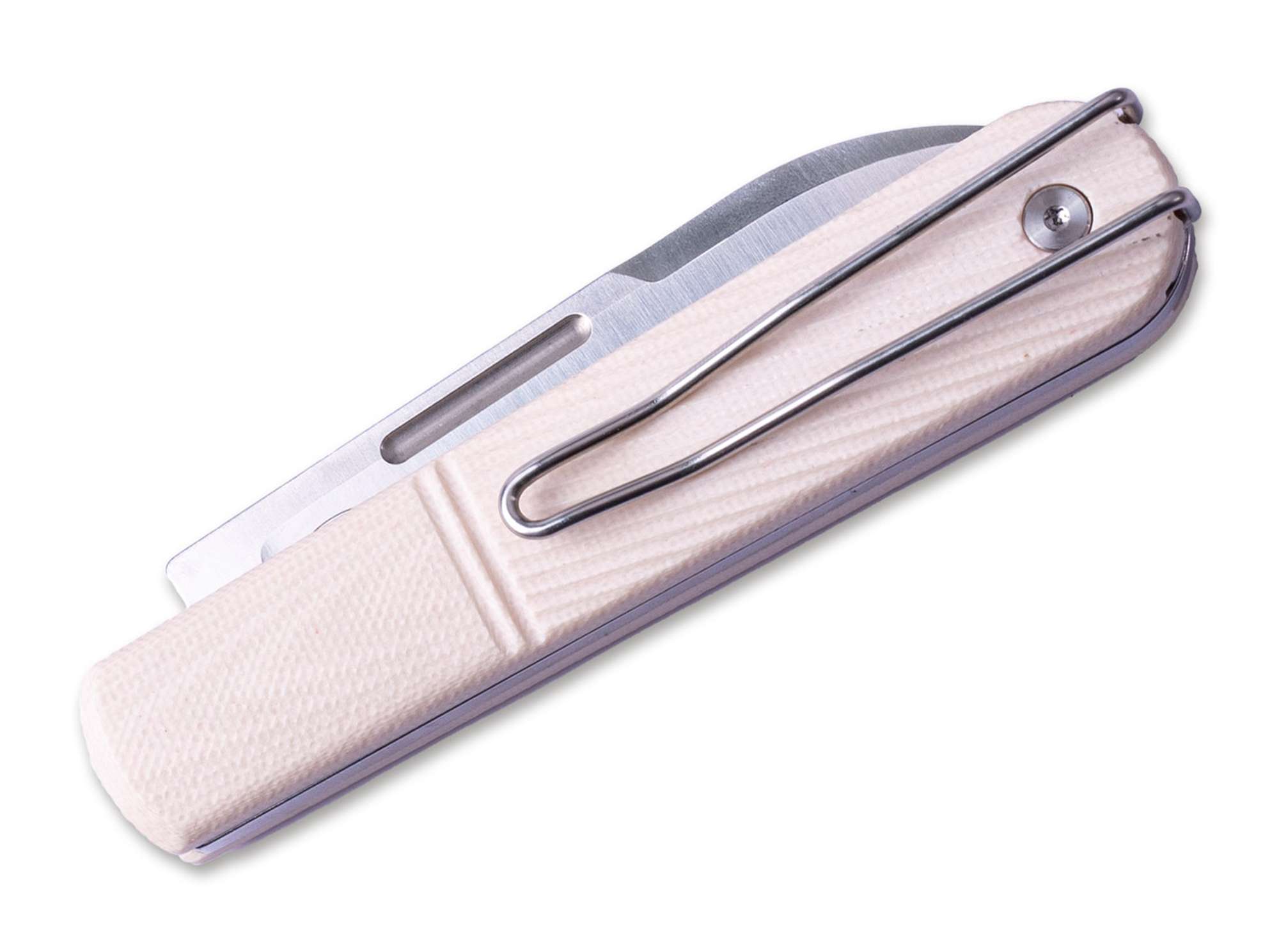 Briceag Real Steel Real Barlow RB5 Droppoint G10 Ivory – Cuțit EDC Clasic, Elegant și Versatil