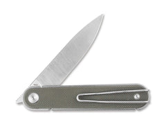 Briceag Real Steel Iris Front Flipper G10 OD Green – Cuțit EDC Slim, Ușor și Modern