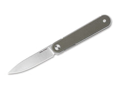 Briceag Real Steel Iris Front Flipper G10 OD Green – Cuțit EDC Slim, Ușor și Modern