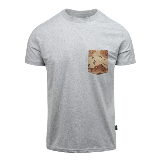 Tricou Helikon-Tex Mid Grey Melange cu Buzunar 6-Color Desert