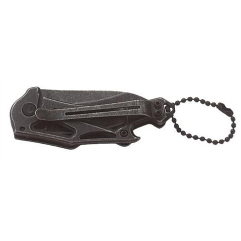 Briceag Smith & Wesson® 1100064 Stonewash Drop Point Frame Lock Folding Knife Keychain