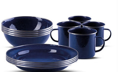 Set Veselă Emailată Western 12 Piese – Albastru