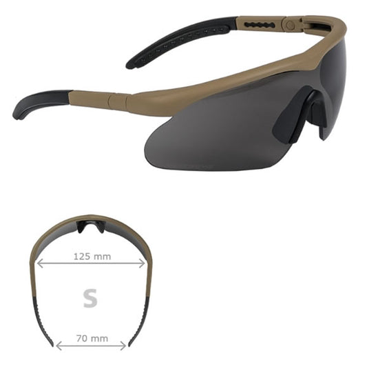 Ochelari de Protecție Swiss Eye® Raptor Coyote (S) – Protecție Balistică și Confort pentru Outdoor și Tactical