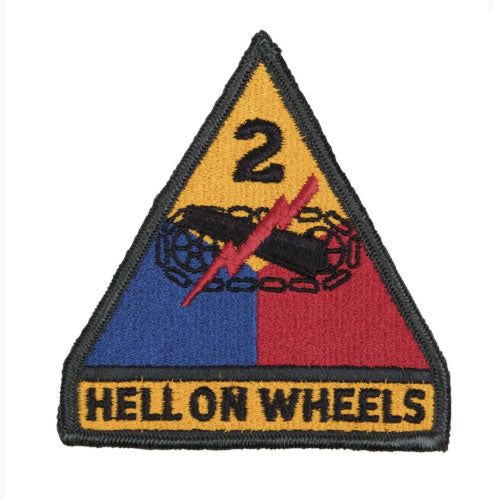 Patch Textil „2nd Armored Division – Hell on Wheels” SUA