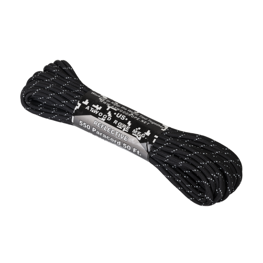Coardă Paracord Helikon-Tex 550 LBS Reflectivă Neagră
