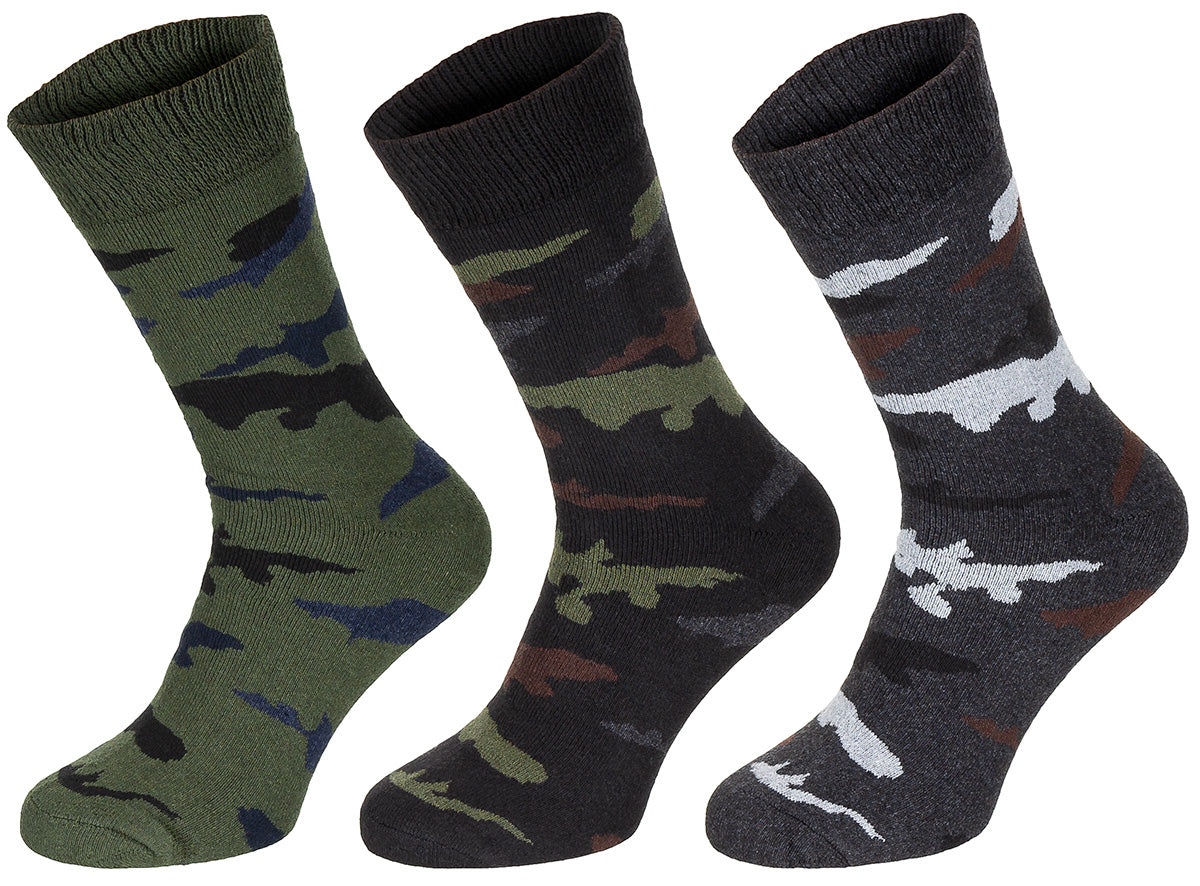 Șosete Esercito Camuflaj, semi-lungi, set 3 perechi - Poliester, Bumbac