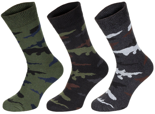 Șosete Esercito Camuflaj, semi-lungi, set 3 perechi - Poliester, Bumbac