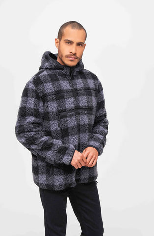 Hanorac Teddyfleece Worker Pullover Black Grey