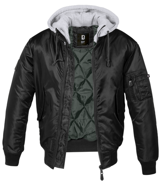 Geaca MA1 Sweat Hooded Black/Grey Brandit - Confort Superior