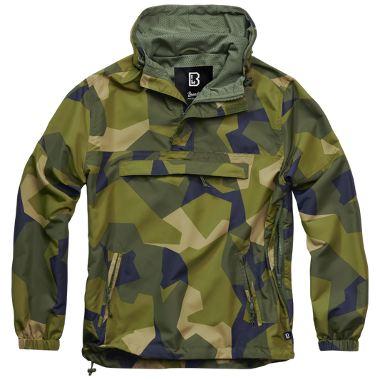 Geaca de Vant Summer Swedish Camo/Olive/Blue Brandit - Protectie Usoara