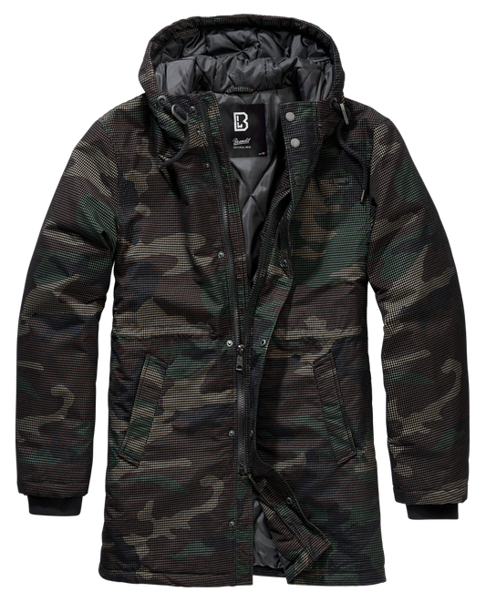 Veston Parka Grid Camo Woodland Brandit - Protectie Termica Avansata