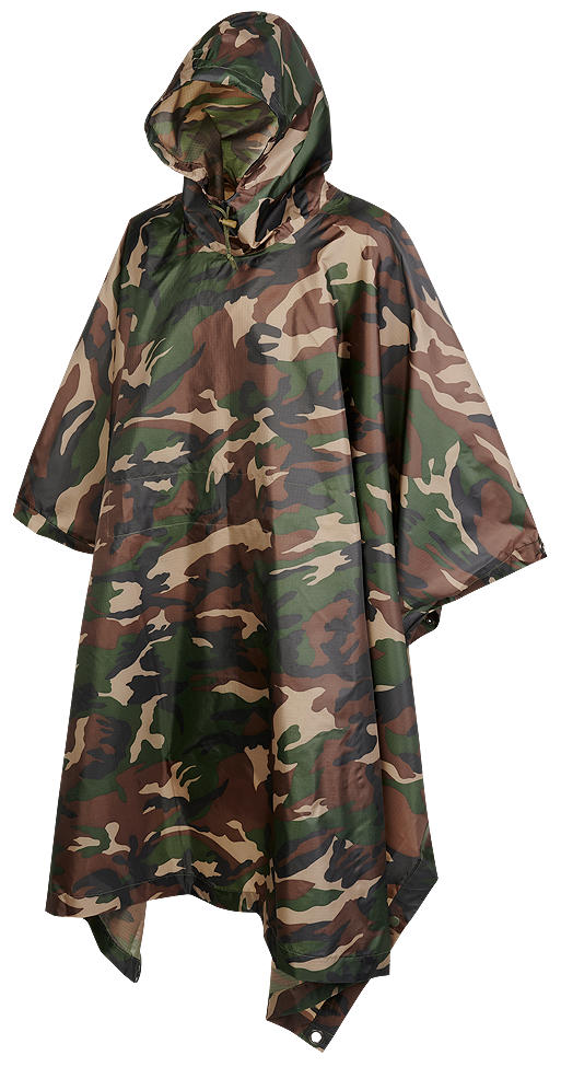 Poncho Ripstop Woodland Brandit - Protectie Ultima Ora