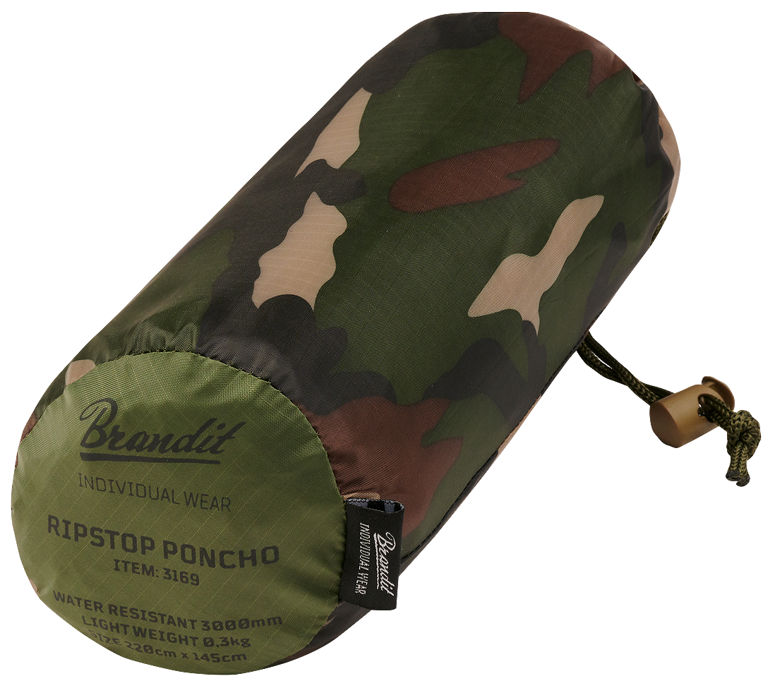 Poncho Ripstop Woodland Brandit - Protectie Ultima Ora