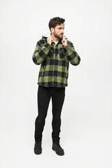 Geaca Lumber Hooded Black/Olive Gingham Brandit - Caldura si Stil Autentic