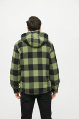 Geaca Lumber Hooded Black/Olive Gingham Brandit - Caldura si Stil Autentic