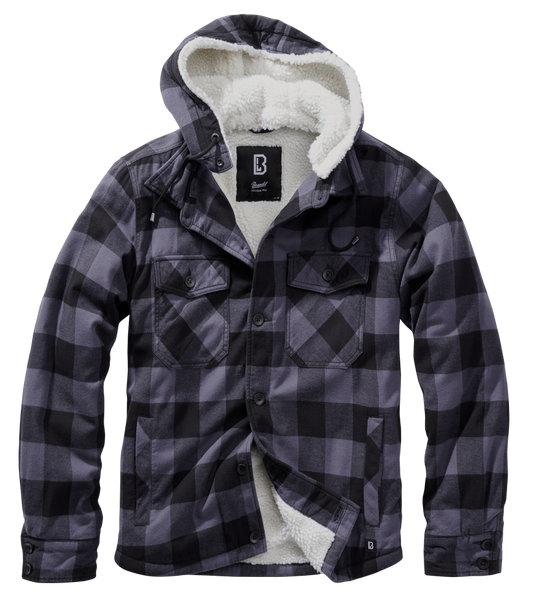 Geaca Lumber Hooded Black/Grey Gingham Brandit - Caldura si Stil Autentic