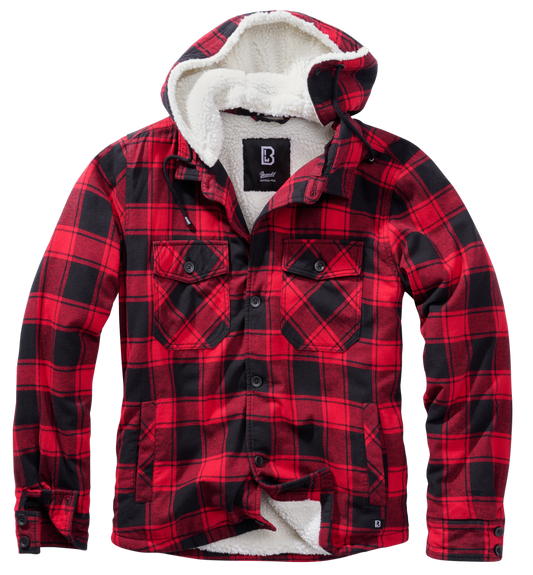 Geaca Lumber Hooded Red/Black Checkered Brandit - Caldura Urbana si Stil