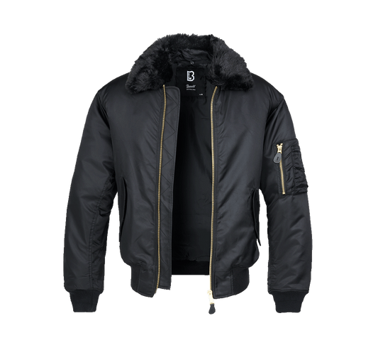 Geaca MA2 Fur Collar Negru Brandit - Caldura si Mobilitate