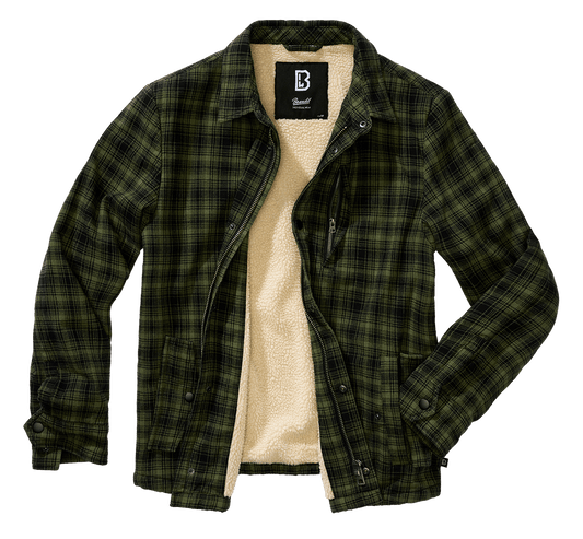 Geaca Classic Sherpa Oliv-Black Check Brandit - Stil si Confort Durabil