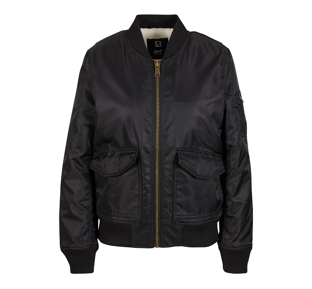 Geaca Bomber Sherpa Negru Dama Brandit - Caldura Urbana