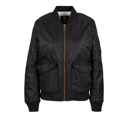 Geaca Bomber Sherpa Negru Dama Brandit - Caldura Urbana