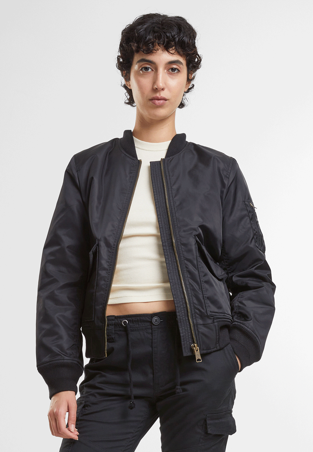 Geaca Bomber Sherpa Negru Dama Brandit - Caldura Urbana