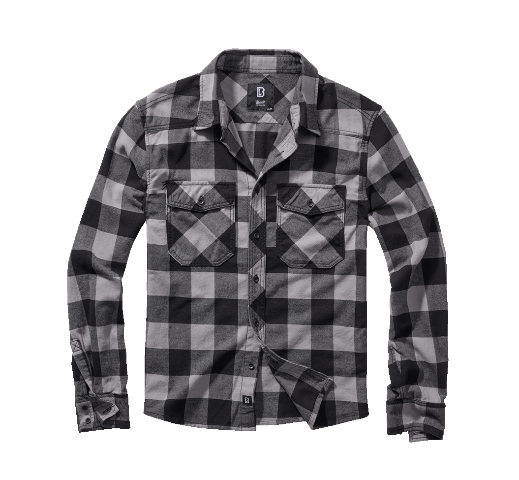 Camasa In Carouri Long Sleeve Black/Charcoal Brandit - Durabilitate si Confort