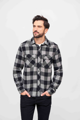 Camasa In Carouri Long Sleeve Black/Charcoal Brandit - Durabilitate si Confort