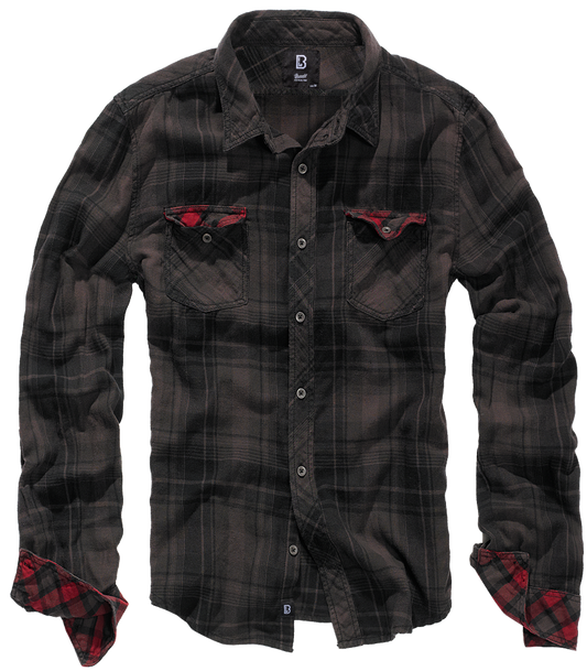 Camasa In Carouri Duncan Long Sleeve Brown/Black Checkered Brandit - Stil si Durabilitate