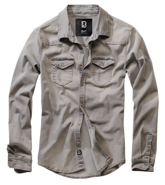 Camasa Riley Denim Long Sleeve Grey Denim Brandit - Stil si Rezistenta