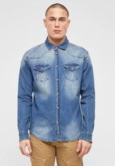 Camasa Riley Denim Long Sleeve Denim Blue Brandit - Versatilitate Zilnica