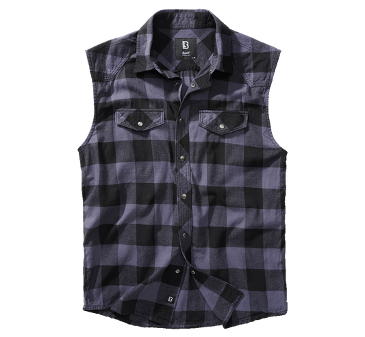 Camasa In Carouri Sleeveless Black/Grey Gingham Brandit - Stil Urban Activ