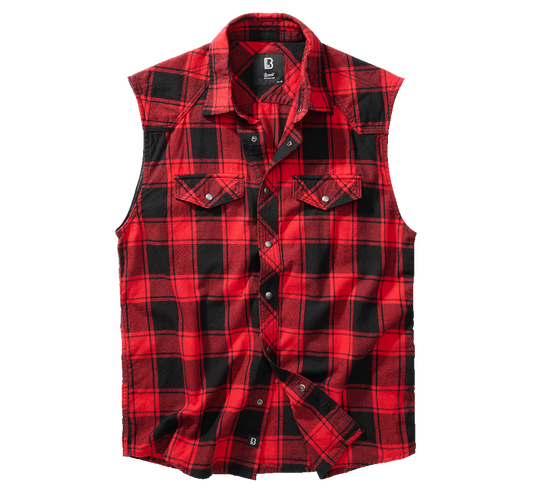 Camasa In Carouri Sleeveless Red/Black Checkered Brandit - Libertate de Miscare