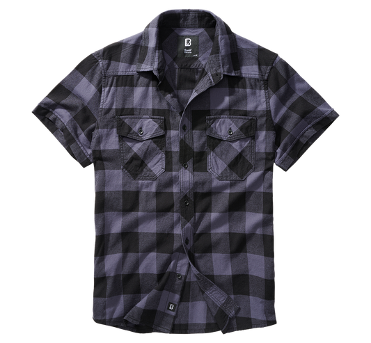 Camasa In Carouri Short Sleeve Black/Grey Gingham Brandit - Confort Lejer