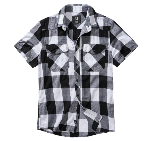 Camasa In Carouri Short Sleeve White/Black Checkered Brandit - Confort Zilnic