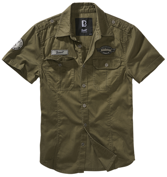 Camasa Vintage Luis Short Sleeve Olive Brandit - Confort Autentic