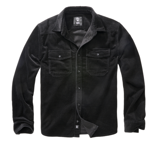 Camasa Corduroy Classic Long Sleeve Negru Brandit - Caldura si Mobilitate