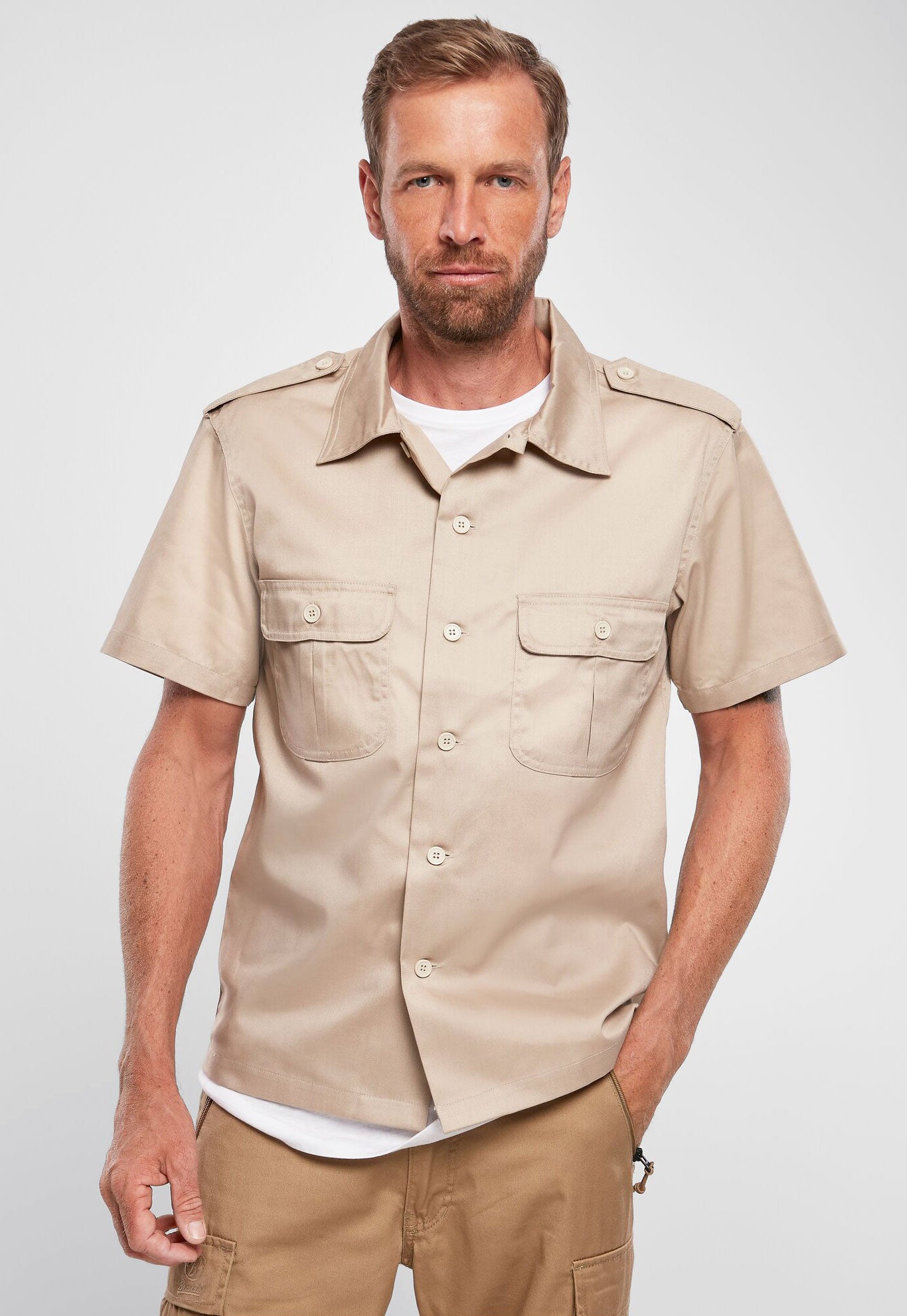 Tricou US Short Sleeve Bej Brandit - Confort Autentic