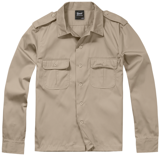 Camasa US Long Sleeve Bej Brandit - Confort Tactic