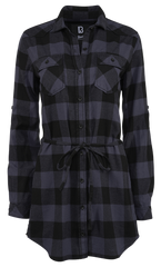 Lucy Longshirt Long Sleeve Black/Grey Gingham Dama Brandit - Stil Casual Versatil