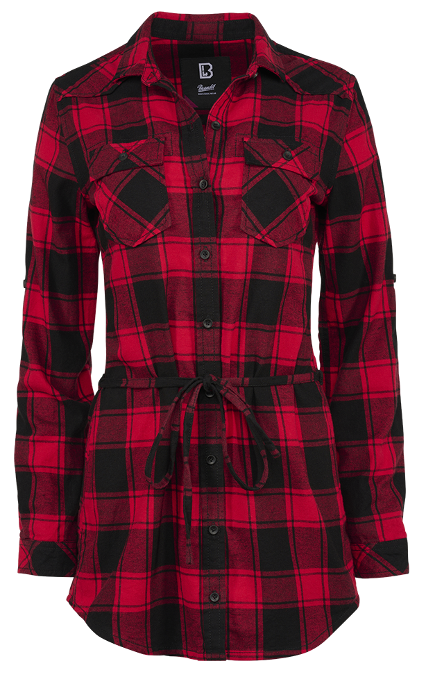Lucy Longshirt Long Sleeve Red/Black Checkered Dama Brandit - Confort Casual Versatil