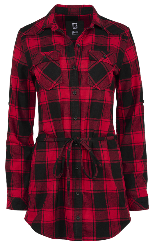 Lucy Longshirt Long Sleeve Red/Black Checkered Dama Brandit - Confort Casual Versatil