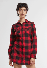 Lucy Longshirt Long Sleeve Red/Black Checkered Dama Brandit - Confort Casual Versatil