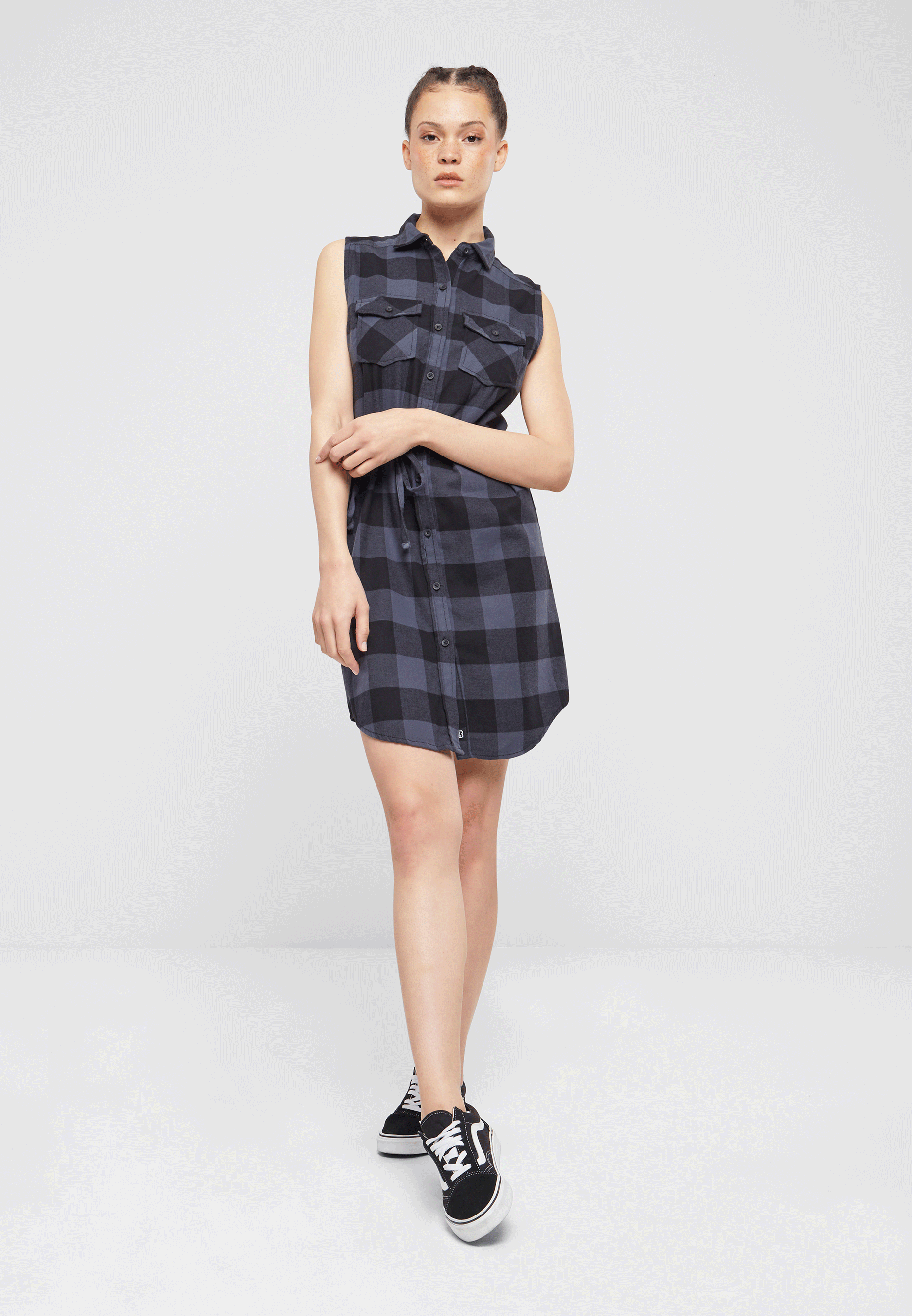 Rochie Fara Maneci Gracey Black/Grey Gingham Dama Brandit - Eleganță Funcțională