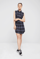 Rochie Fara Maneci Gracey Black/Grey Gingham Dama Brandit - Eleganță Funcțională