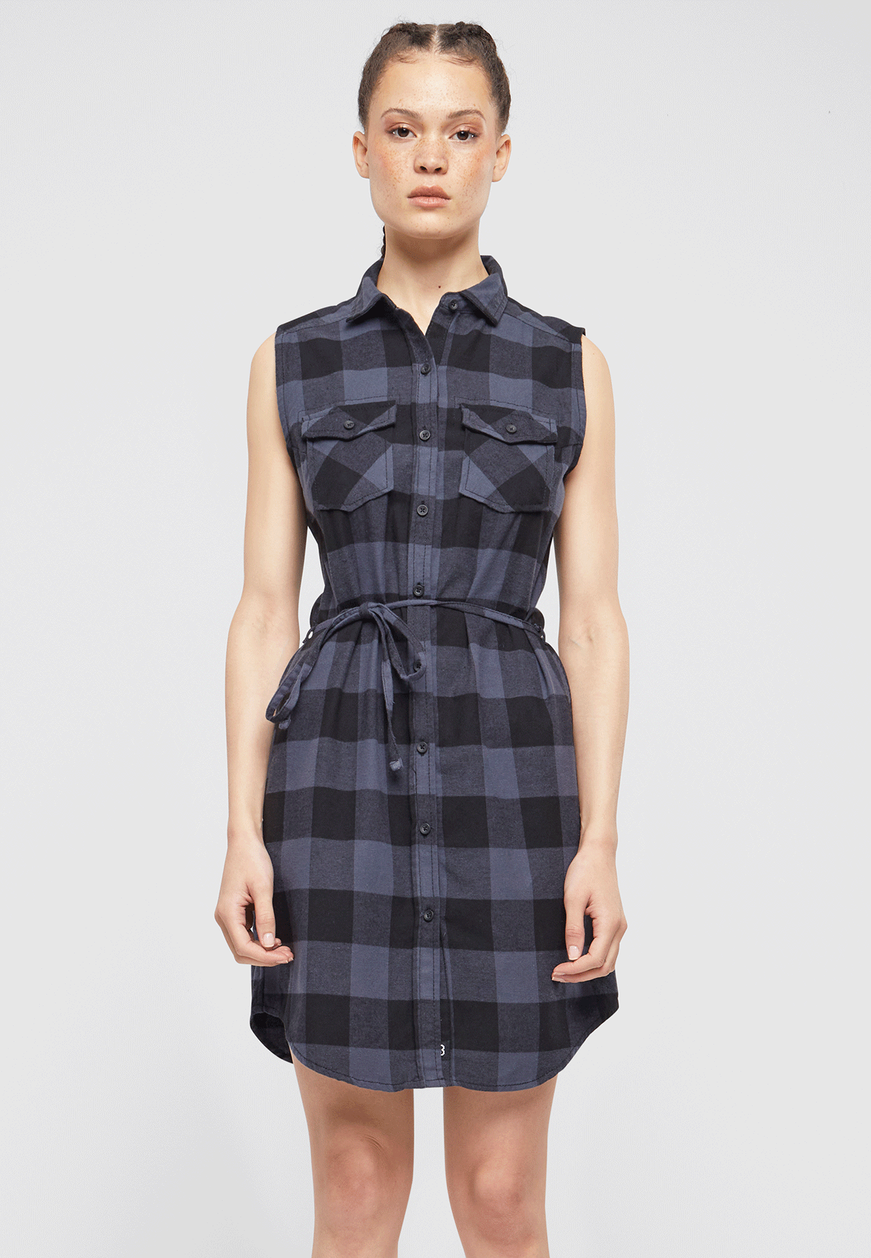 Rochie Fara Maneci Gracey Black/Grey Gingham Dama Brandit - Eleganță Funcțională