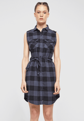 Rochie Fara Maneci Gracey Black/Grey Gingham Dama Brandit - Eleganță Funcțională